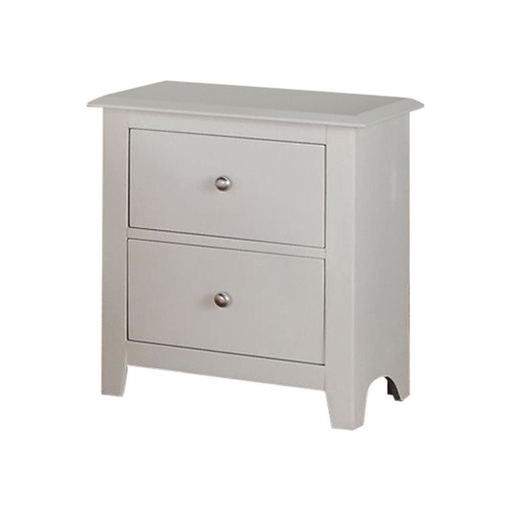 Pine Wood Night Stand With 2 Drawers White PDX-F4254