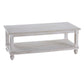 Plank Style Wooden Table Set with Slatted Lower Shelf and Bun Feet Set of Three White - T488-13 AYF-T488-13