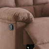 Plush Cushioned Recliner With Tufted Back And Roll Arms In Saddle Brown PDX-F6622