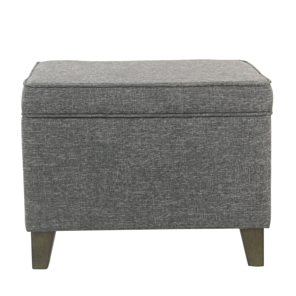 Rectangular Fabric Upholstered Wooden Ottoman with Lift Top Storage, Gray - N7697S-F2182 By Casagear Home