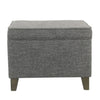 Rectangular Fabric Upholstered Wooden Ottoman with Lift Top Storage, Gray - N7697S-F2182 By Casagear Home