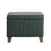 Rectangular Fabric Upholstered Wooden Ottoman with Lift Top Storage, Green - N7697S-F1539 By Casagear Home