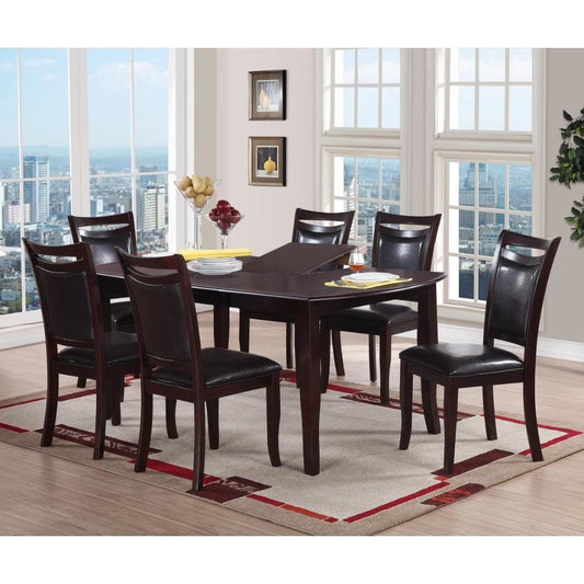 Rectangular Wooden Dining Table with Butterfly Leaf and Tapered Legs, Brown