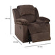 Rocker Recliner In Choco Brown Suede Fabric PDX-F6713