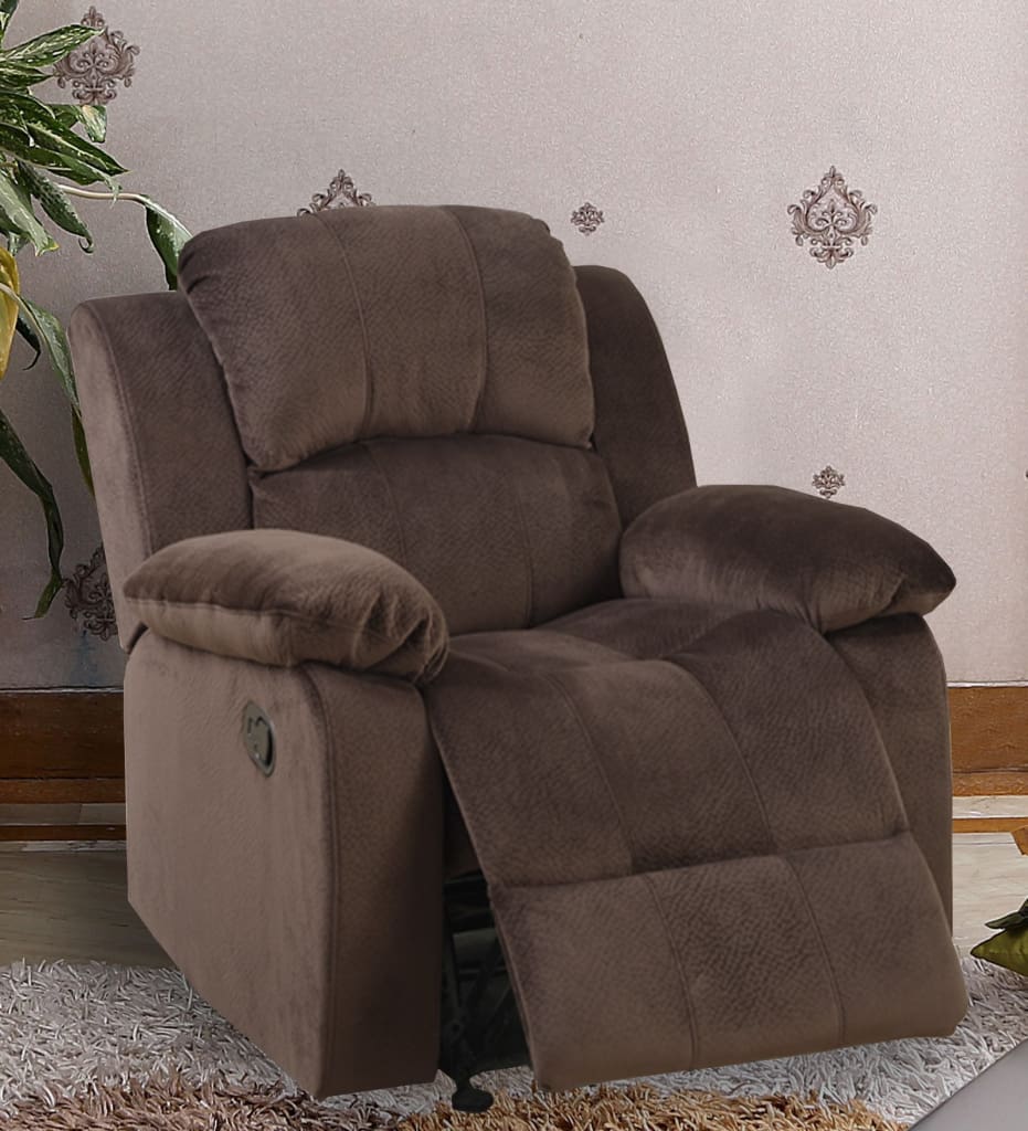Rocker Recliner | Suede Fabric | Choco Brown