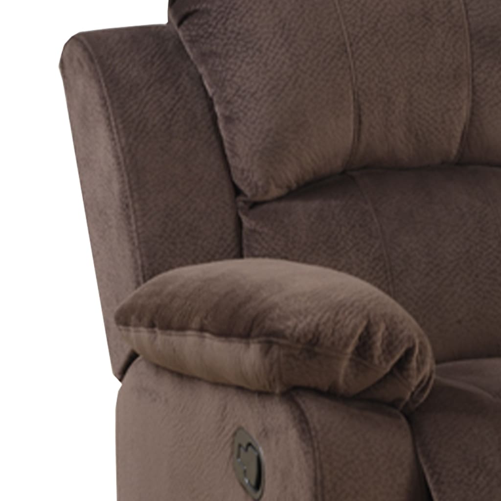 Rocker Recliner In Choco Brown Suede Fabric PDX-F6713