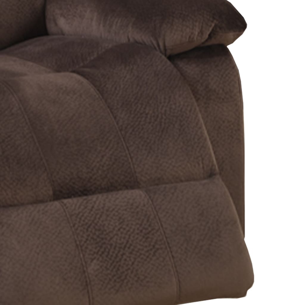 Rocker Recliner In Choco Brown Suede Fabric PDX-F6713