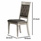 Rubber Wood Dining Chair With Diamond Tufted Back Set Of 2 Gray PDX-F1705