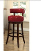 Shirley Contemporary 24" Barstool With pu Cushion, Red Finish, Set of 2 By Casagear Home
