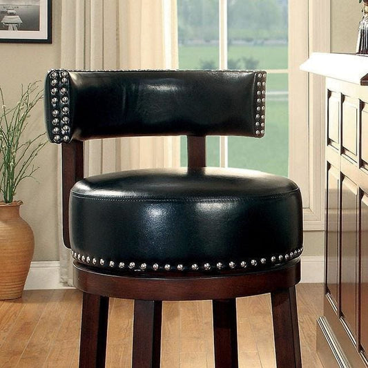 Shirley Contemporary 24" Barstool With pu Cushion Set of 2, Black By Casagear Home
