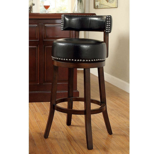 Shirley Contemporary 29" Barstool With pu Cushion, Black Finish, Set of 2 By Casagear Home