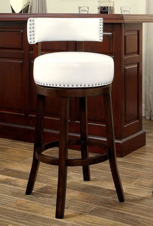 Shirley Contemporary 29" Barstool With pu Cushion, White Finish, Set of 2 By Casagear Home