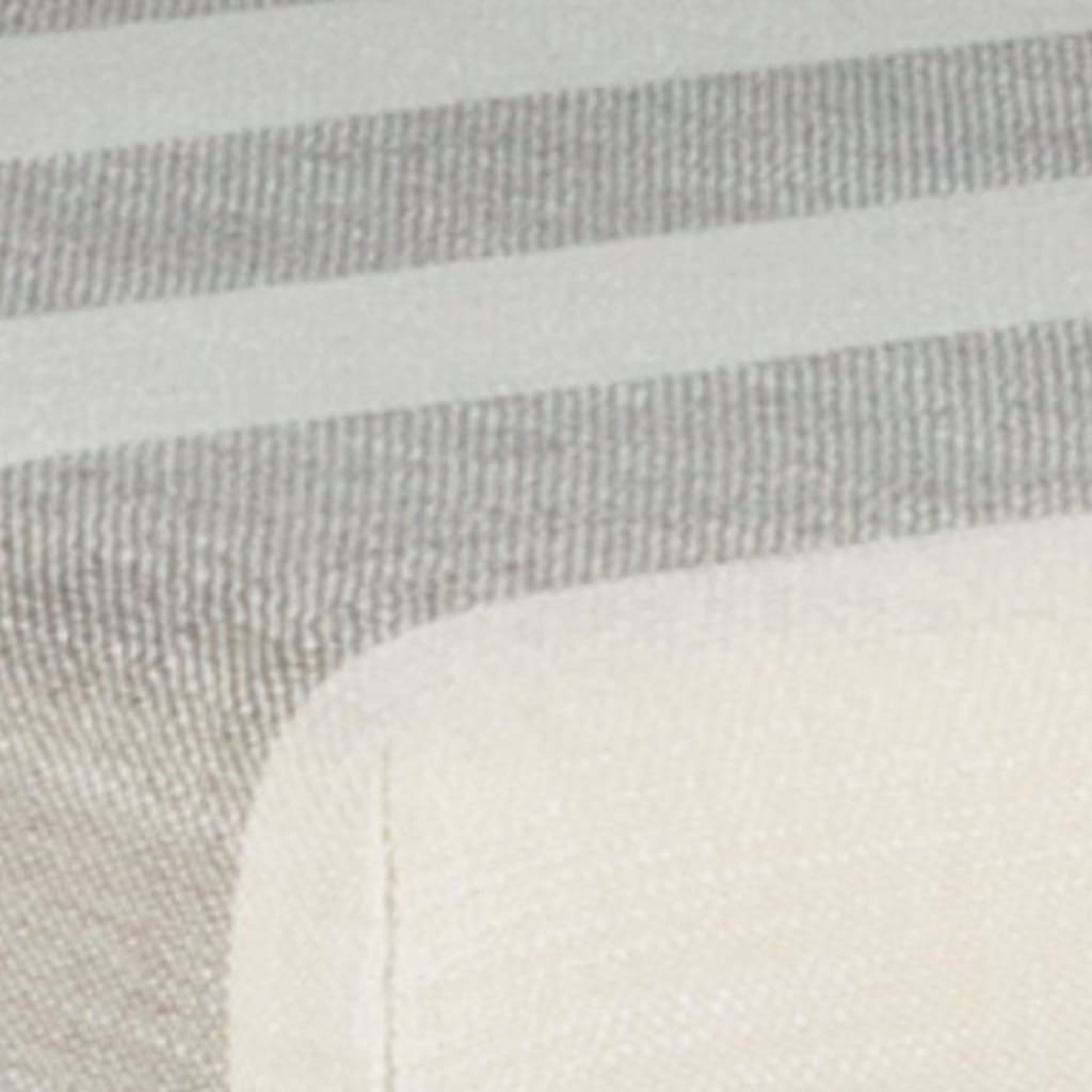 Stripe Pattern Fabric Upholstered Ottoman with X Shape Metal Legs Cream and Gray - K7401-F2060 KFN-K7401-F2060