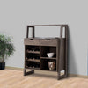 Stylish Wooden Wine Cabinet with Sled Legs and Spacious Storage, Brown - 182282 By Casagear Home