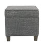 Textured Fabric Upholstered Wooden Ottoman with Lift Off Top, Gray and Brown - K7342-F2182 By Casagear Home