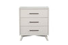 Small Chest | 3 Drawers | Mahogany Wood | White | Splayed Legs