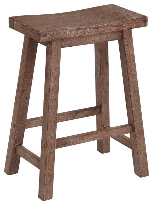 Wooden Frame Saddle Seat Counter Height Stool with Angled Legs Brown By The Urban Port BM61441