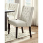 Upholstered Button Tufted Leatherette Dining Chair, Set Of 2,White