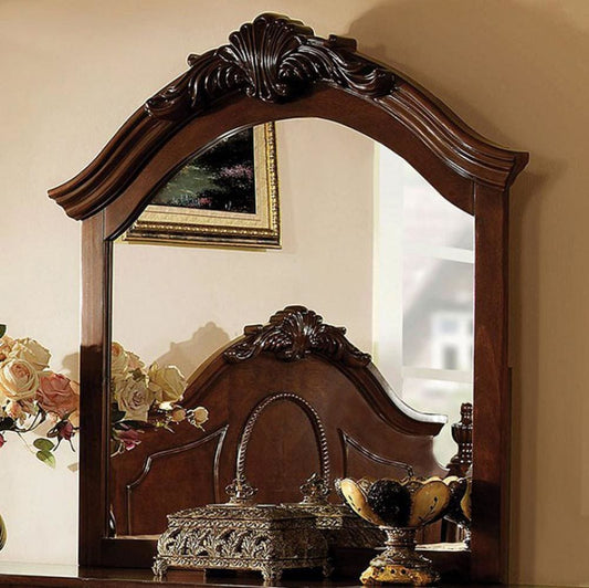 Velda Ii Baroque Style Mirror In Brown Cherry Finish By Casagear Home