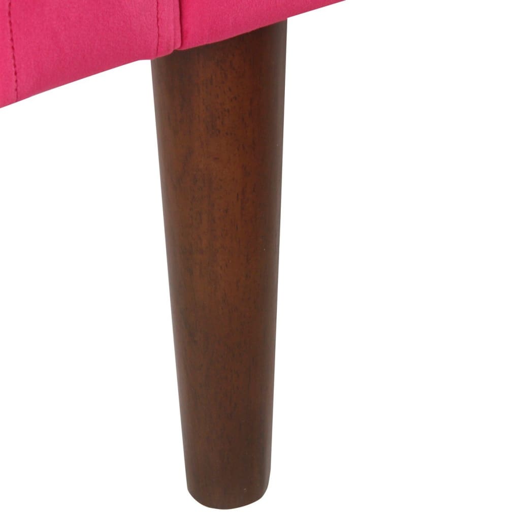 Velvet Upholstered Wooden Bench with Tapered Legs and Track Armrest Pink and Brown - K7743-B268 KFN-K7743-B268