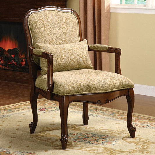 Waterville Traditional Accent Fabric Chair With Pillow, Dark Cherry By Casagear Home