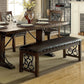 Wooden Bench With Metal Work, Rustic Walnut Brown By casagear Home