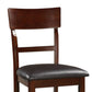 Wooden Counter Height Chair Dark Brown Set of 2 PDX-F1207