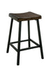 Wooden Counter Height Stool With Metal Angled Legs, Black And Brown, Pack Of Two -CM3415PC-2PK By Casagear Home